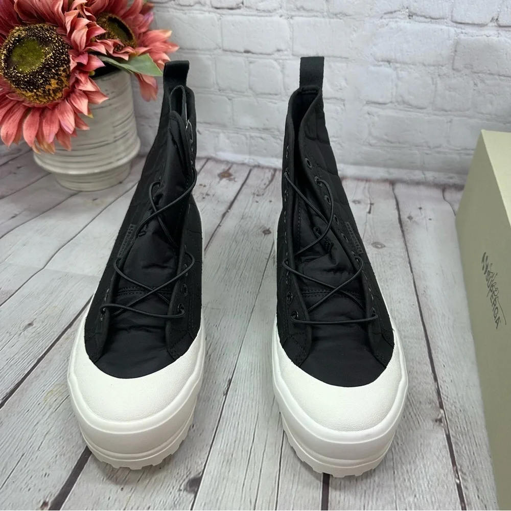 NWT superga black bristol- 2644 alpina quilted nylon platform high tops sz 9
